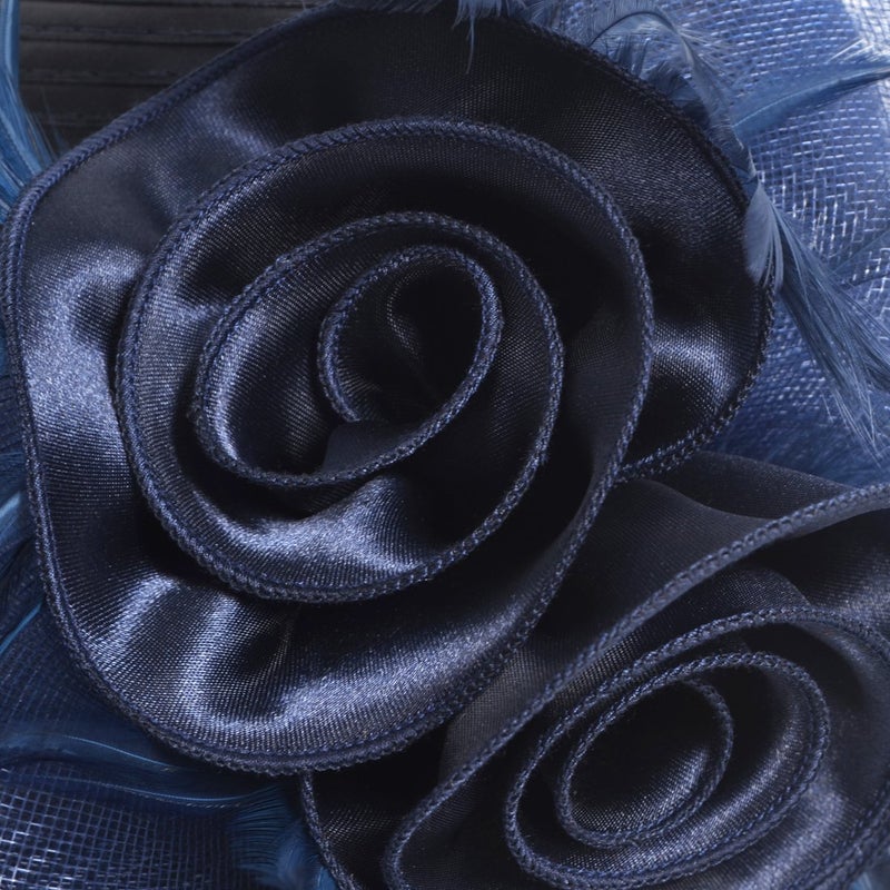VECRY Lady Derby Dress Church Cloche Hat Bow Bucket Wedding Bowler Hats (Bowler-Navy),Medium - Image 3